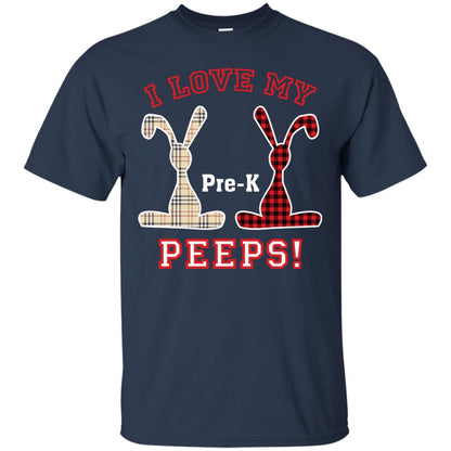 I Love My Pre-k Peeps Easter Day T-shirt Navy