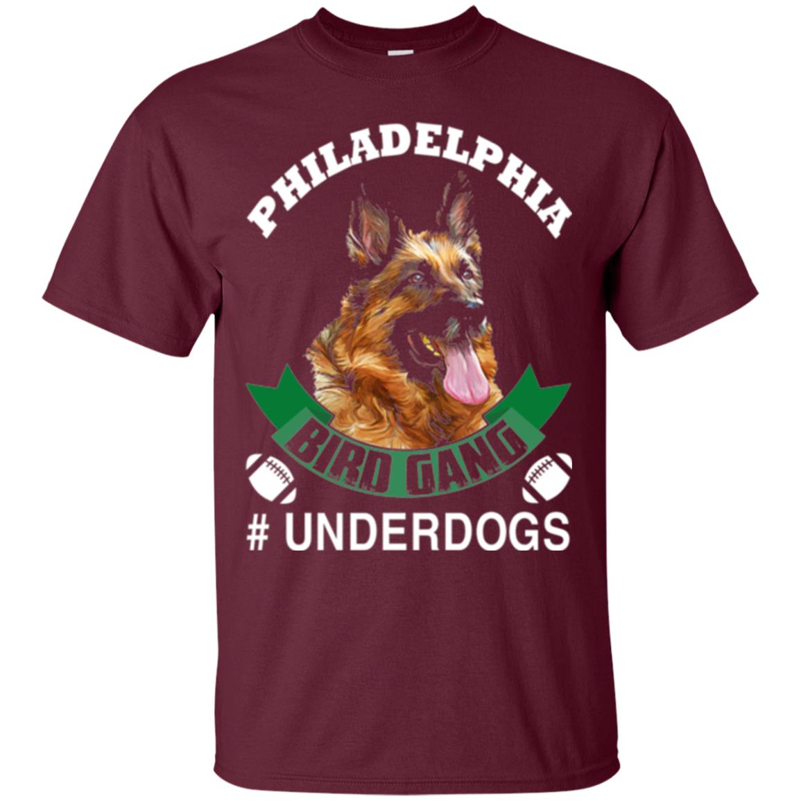 Football Lover T-shirt Philadelphia Bird Gang Underdogs 2018 Maroon
