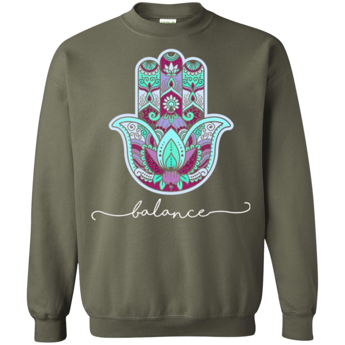 Balance Yoga Gym Hamsa T-shirt Military Green