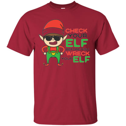 Christmas T-shirt Check Your Elf Before You Wreck Your Elf Cardinal
