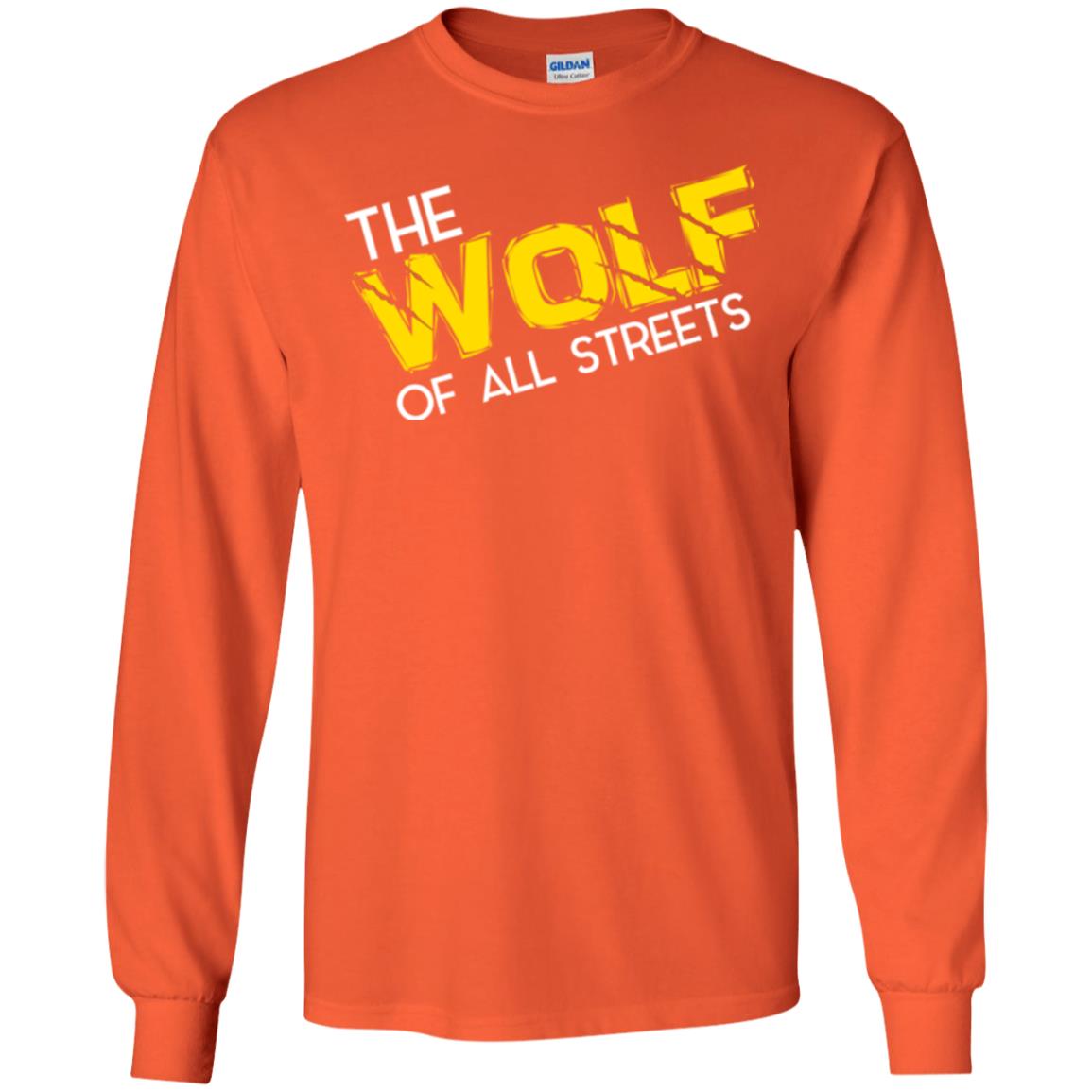 Wolf Lover T-shirt The Wolf Of All Streets Orange
