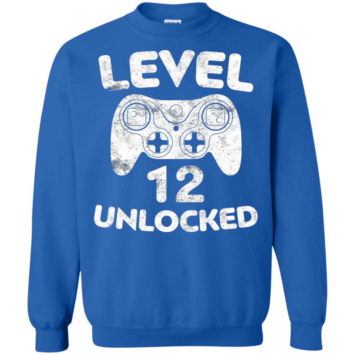 Level 12 Unlocked 12th Video Gamer Birthday Shirt Royal