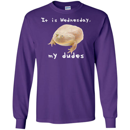 Funny Frog T-shirt It Is Wednesday My Dudes Purple