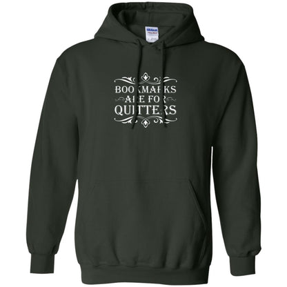Bookworm T-shirt Bookmarks Are For Quitters Forest Green
