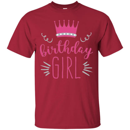 Tiara Crown T-shirt Girl_s Youth Birthday Princess T-shirt Cardinal
