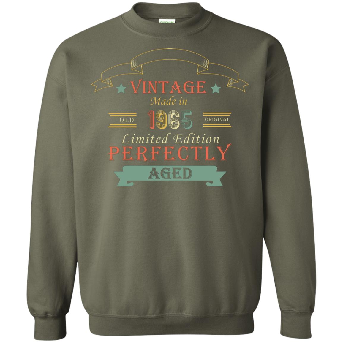 Vintage Made In Old 1965 Original Limited Edition Perfectly Aged 53th Birthday T-shirt Military Green