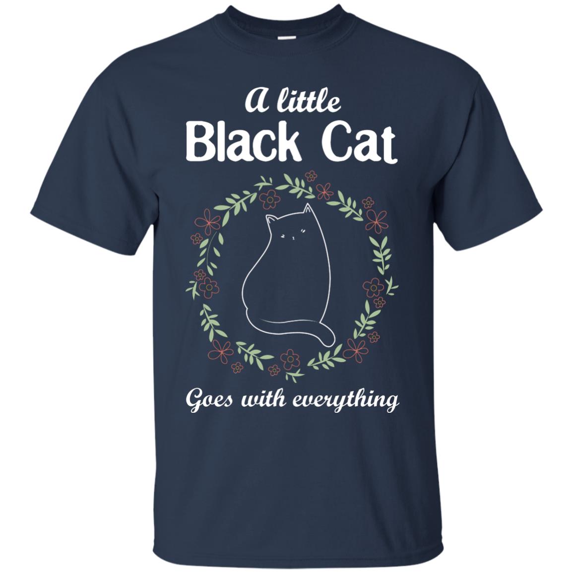 A Little Black Cat Goes With Everything Shirt Navy