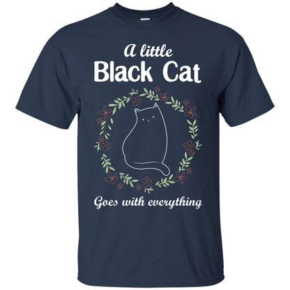 A Little Black Cat Goes With Everything Shirt Navy