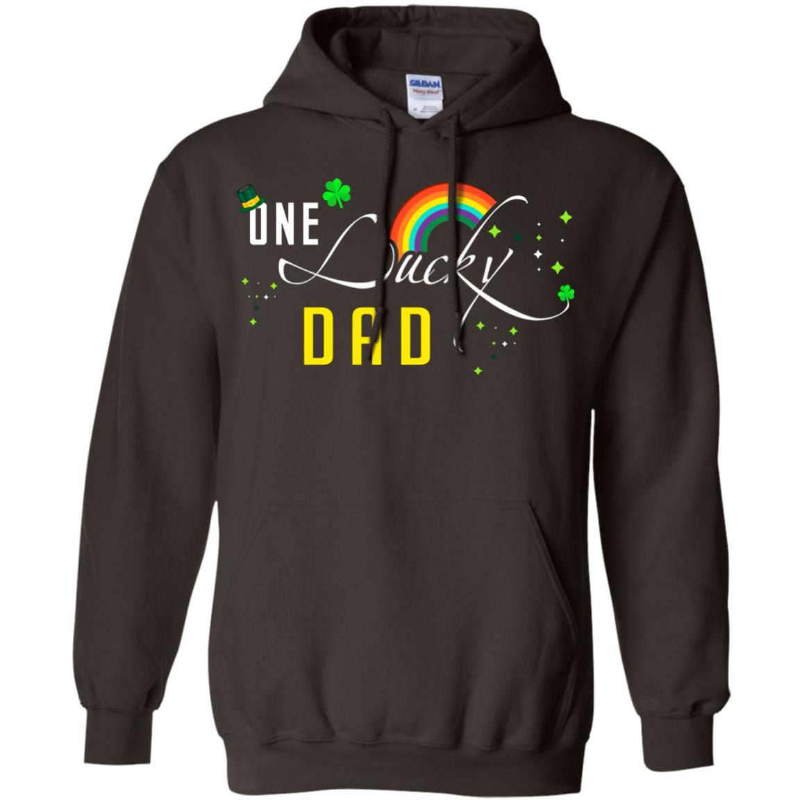 One Lucky Dad St. Patrick_s Day T-shirt Dark Chocolate
