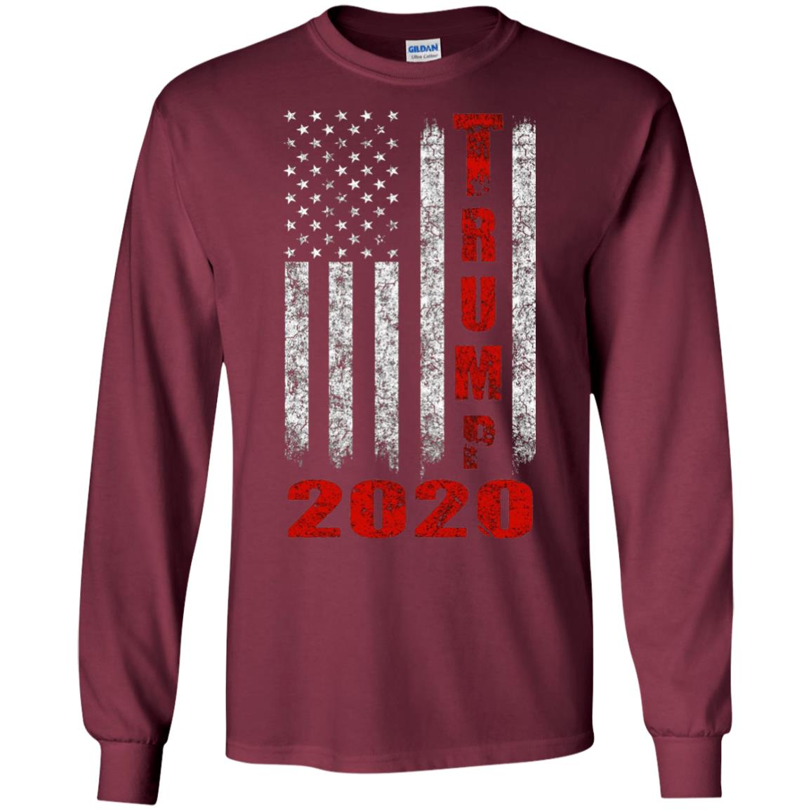 American Flag Vintage Design Trump 2020 T-shirt Maroon