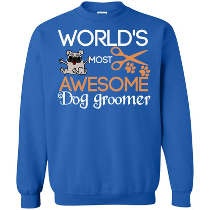 Dogs Lover Shirt World's Most Awesome Dog Groomer Royal