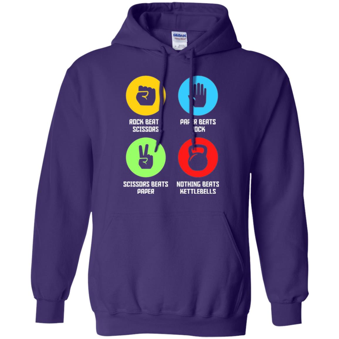 Fitness Gym Sports T-shirt Funny Nothing Beats Kettlebells Purple