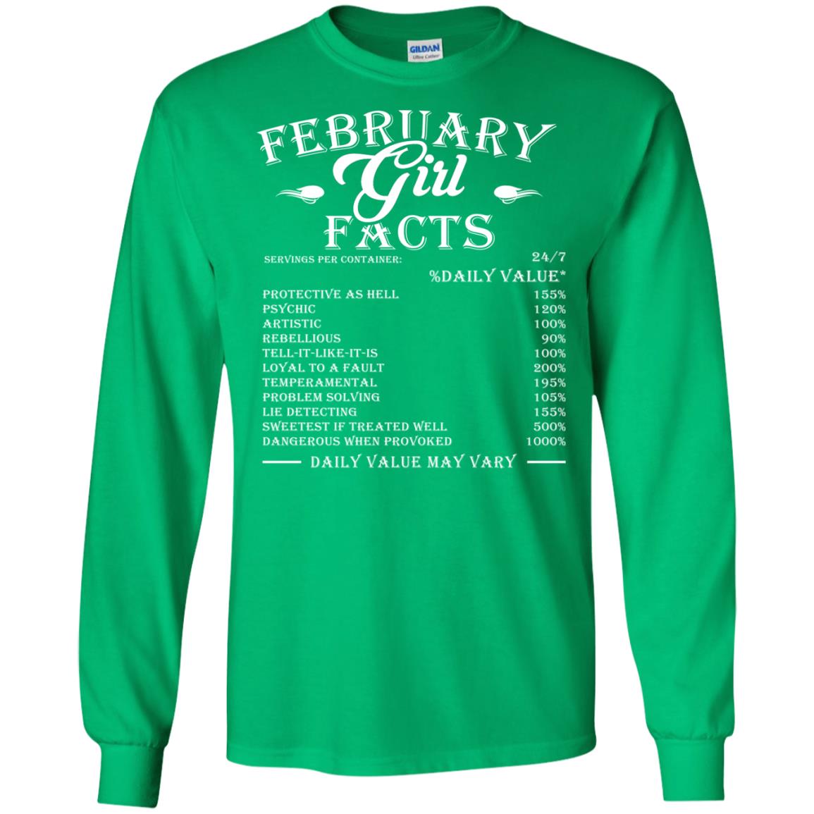 February Girl Facts Facts T-shirt Irish Green
