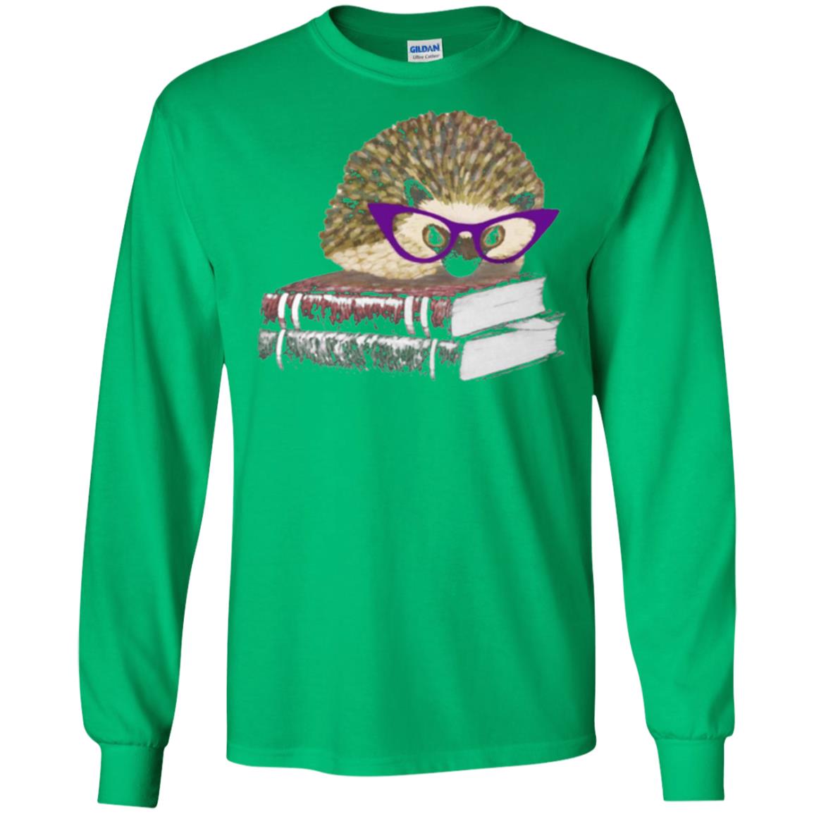 Adorable Hedgehog Book Nerd Gift Shirt Irish Green