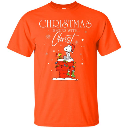 Christmas Begins With Christ Shirt Orange