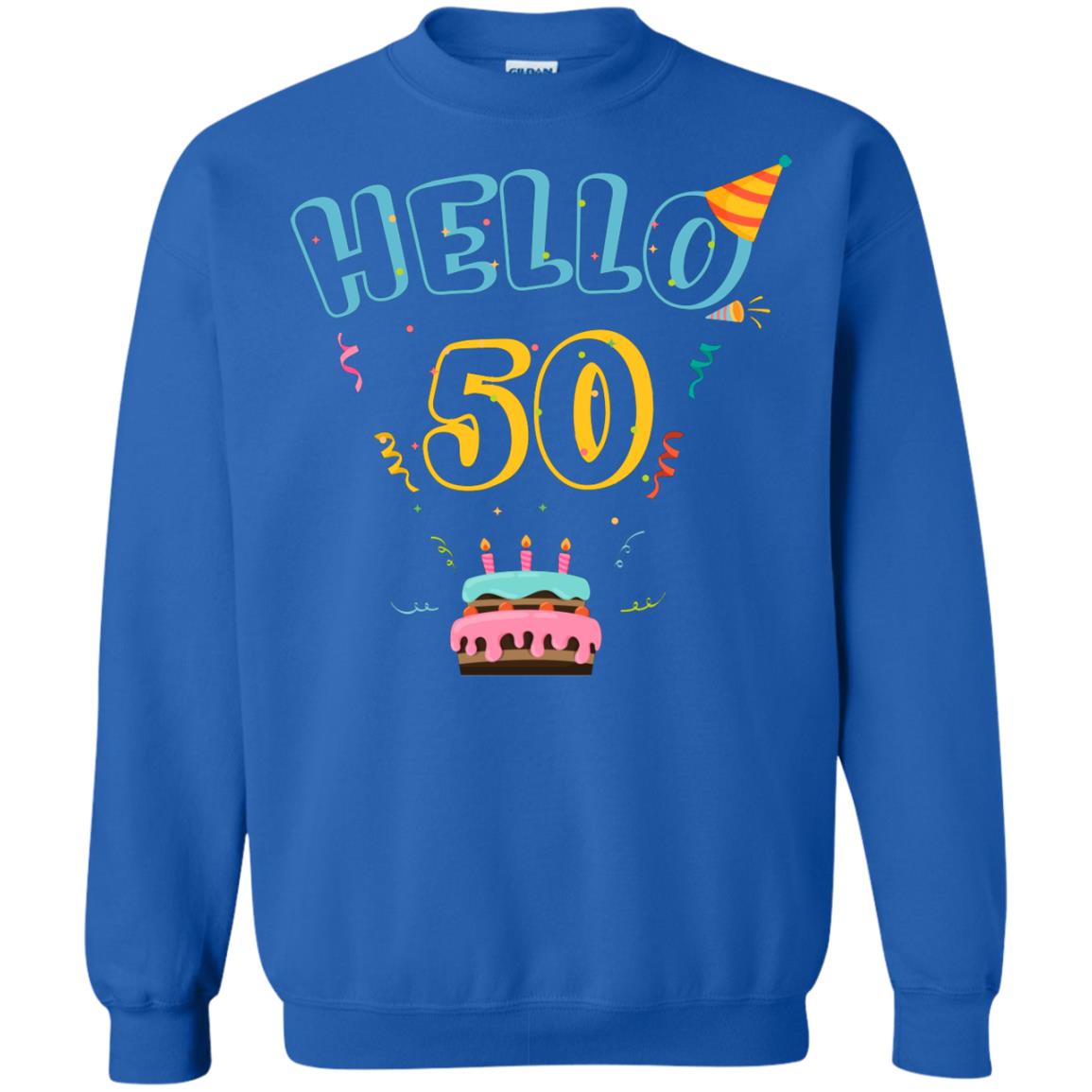Hello 50 Fifty 50th 1968s Birthday Gift Shirt Royal