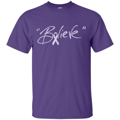 All Cancer Awareness Shirt Lavender Ribbon Believe Purple