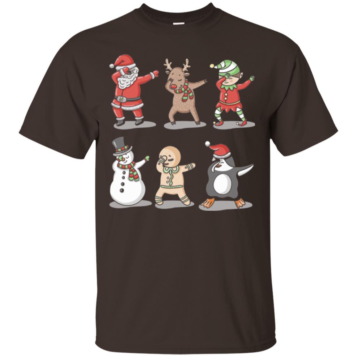 Christmas T-shirt Dabbing Santa Ugly Sweater Dark Chocolate