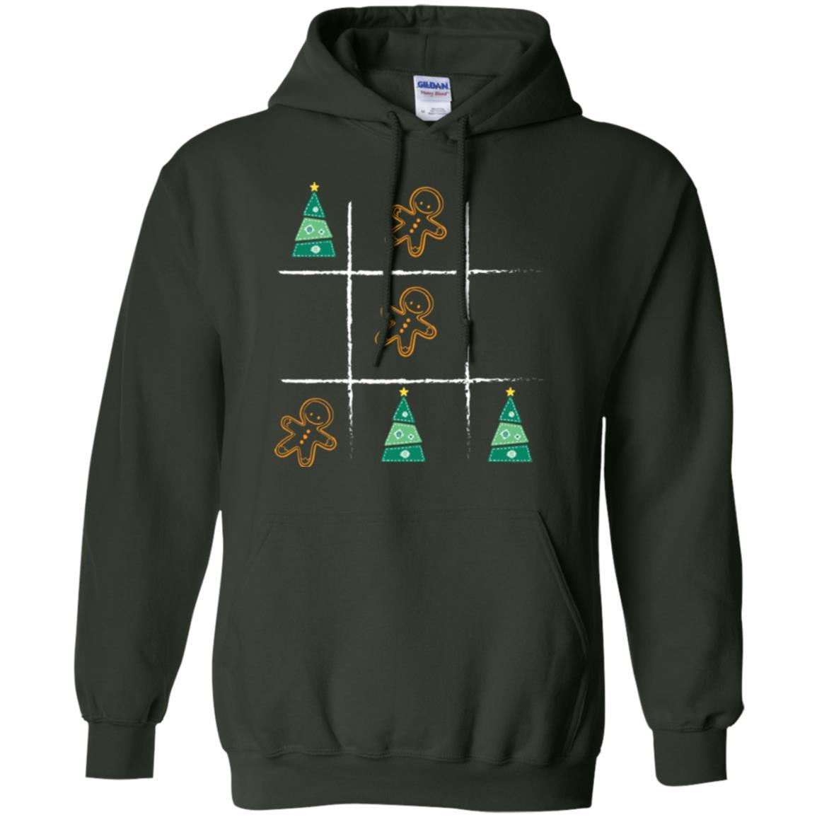 Christmas T-shirt Tic Tac Toe Board Game Forest Green