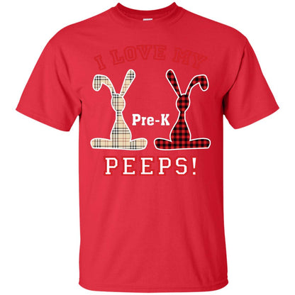 I Love My Pre-k Peeps Easter Day T-shirt Red
