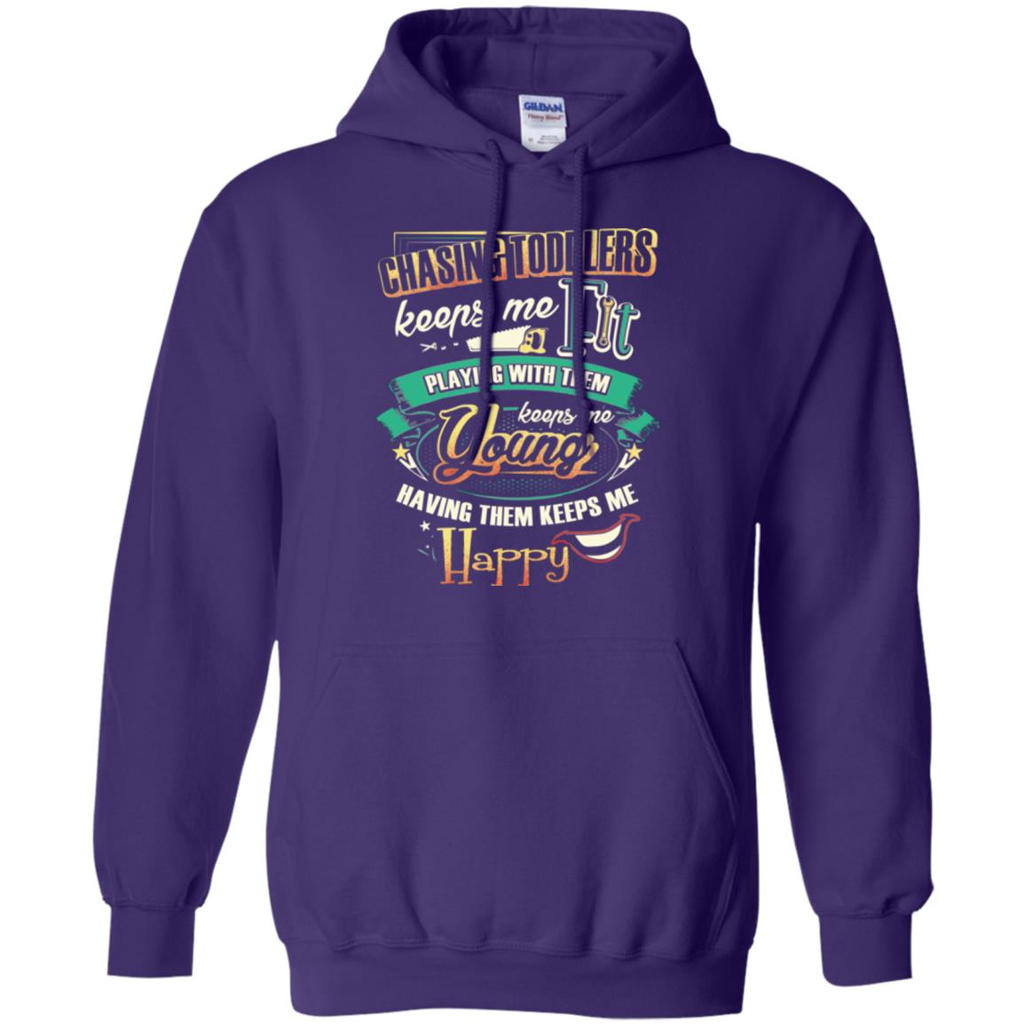 Chasing Toddlers Keeps Me Fit Shirt Purple