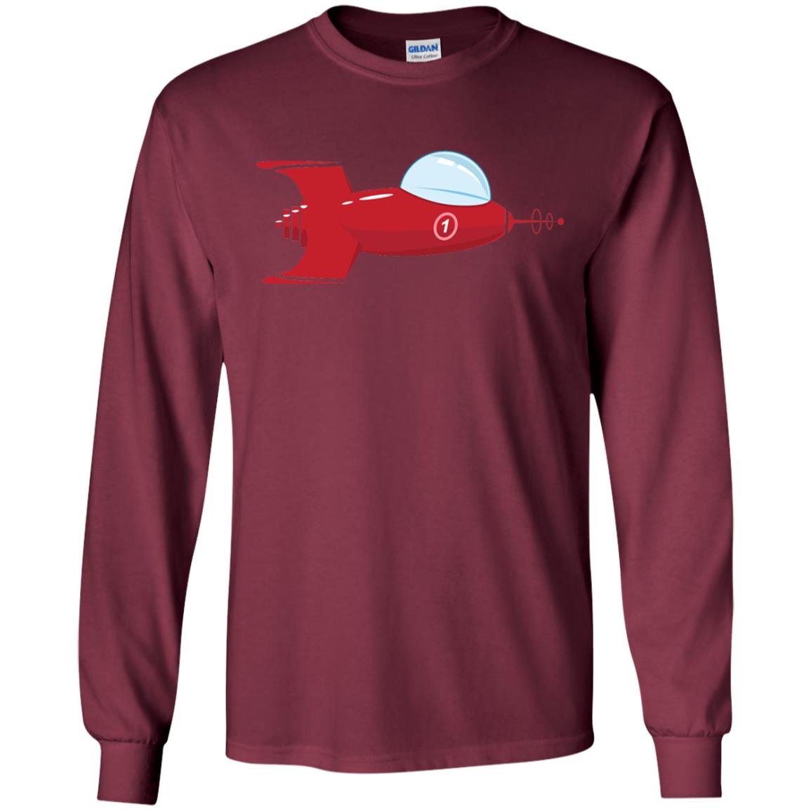 Vintage Spaceship Video Game Gamer T-shirt Maroon