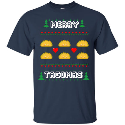 Merry Tacomas X-mas Gift Shirt For Taco Lovers Navy
