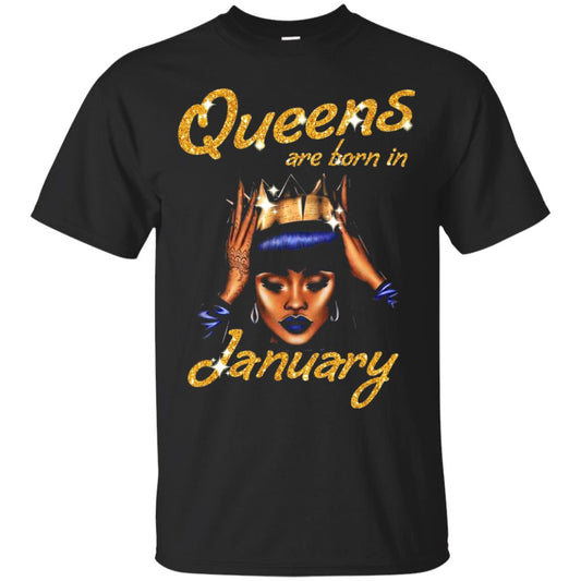 Birthday T-shirt Queens Are Born In January Black