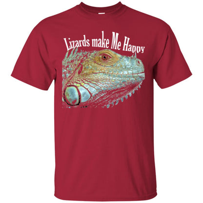 Reptiles Lovers T-shirt Lizards Make Me Happy Cardinal
