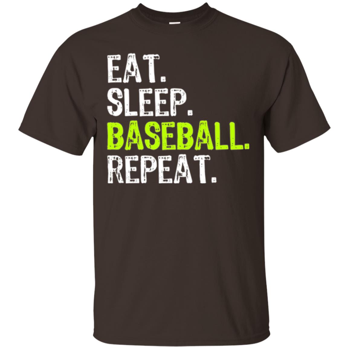 Baseball T-shirt Eat Sleep Baseball Repeat Dark Chocolate