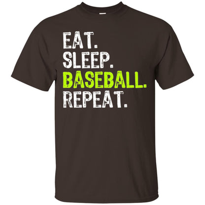 Baseball T-shirt Eat Sleep Baseball Repeat Dark Chocolate