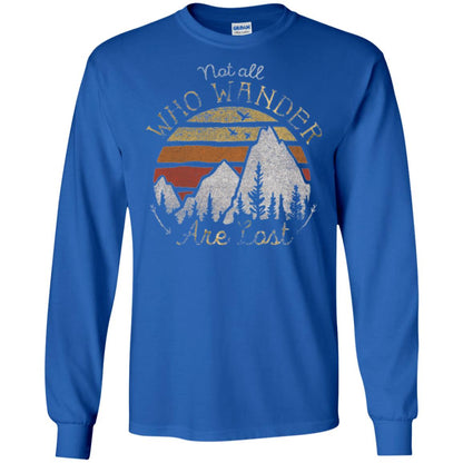 Gradient Mountain Gold T-shirt Not All Who Wander Are Lost Royal