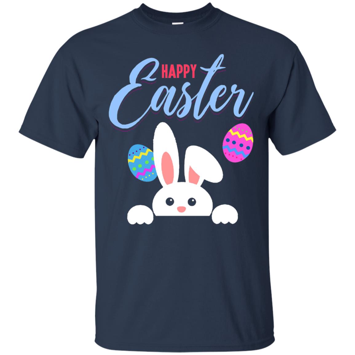 Emoji Bunny Egg Happy Easter Shirt Navy