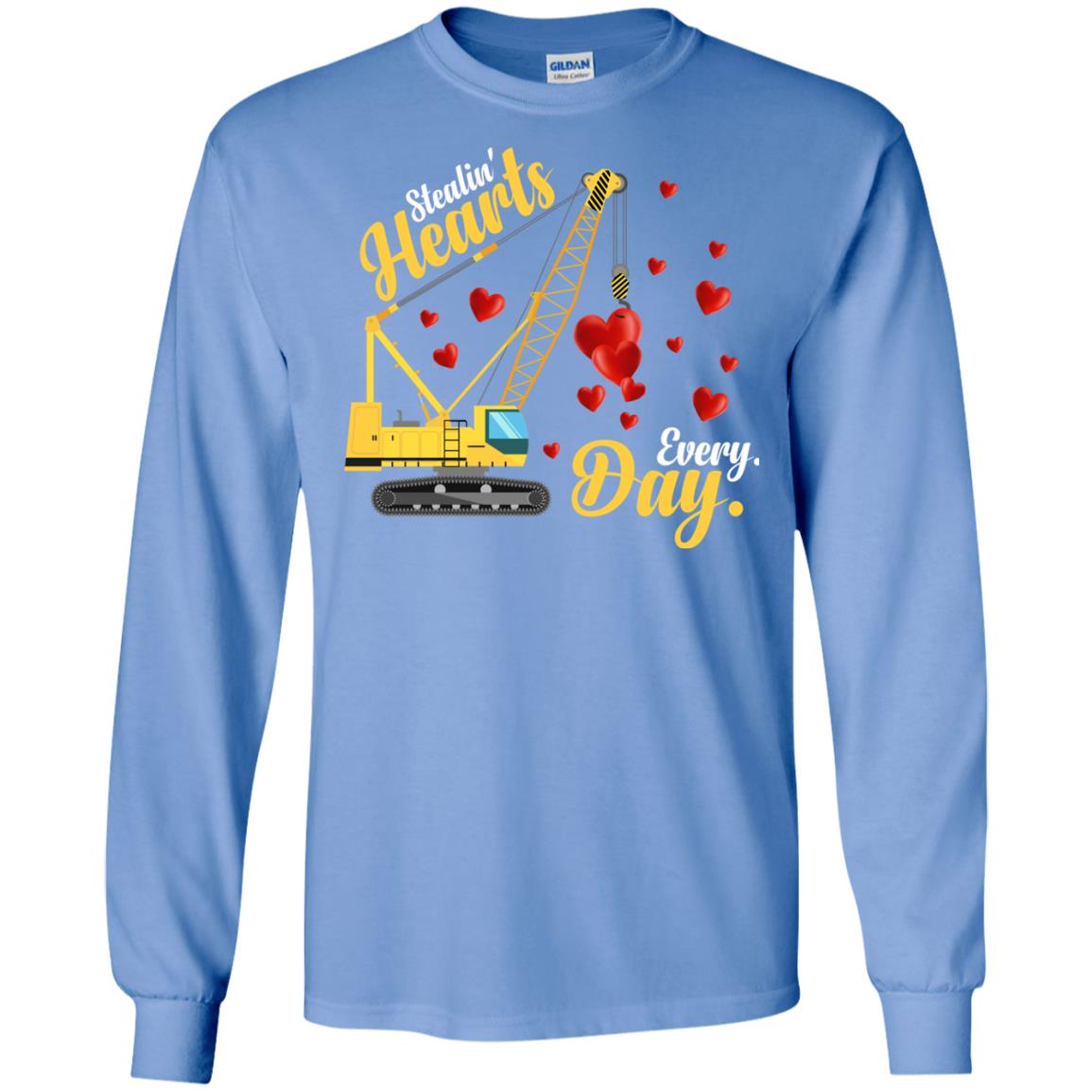 Valentines Day T-shirt Stealin' Hearts Every Day With Crane Carolina Blue