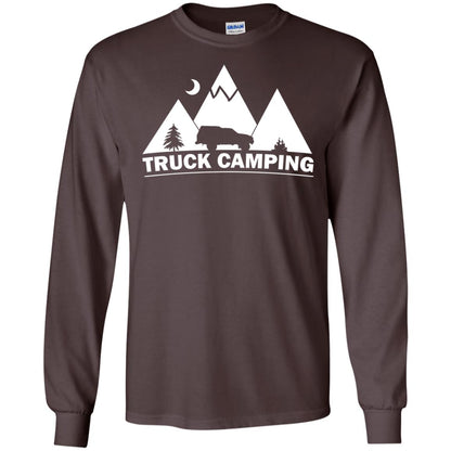 Truck Camping Night Landscape And Adventures T-shirt Dark Chocolate