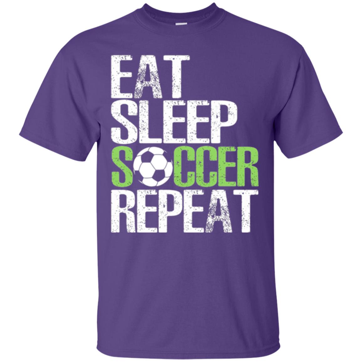 Soccer T-shirt Eat Sleep Soccer Repeat Purple