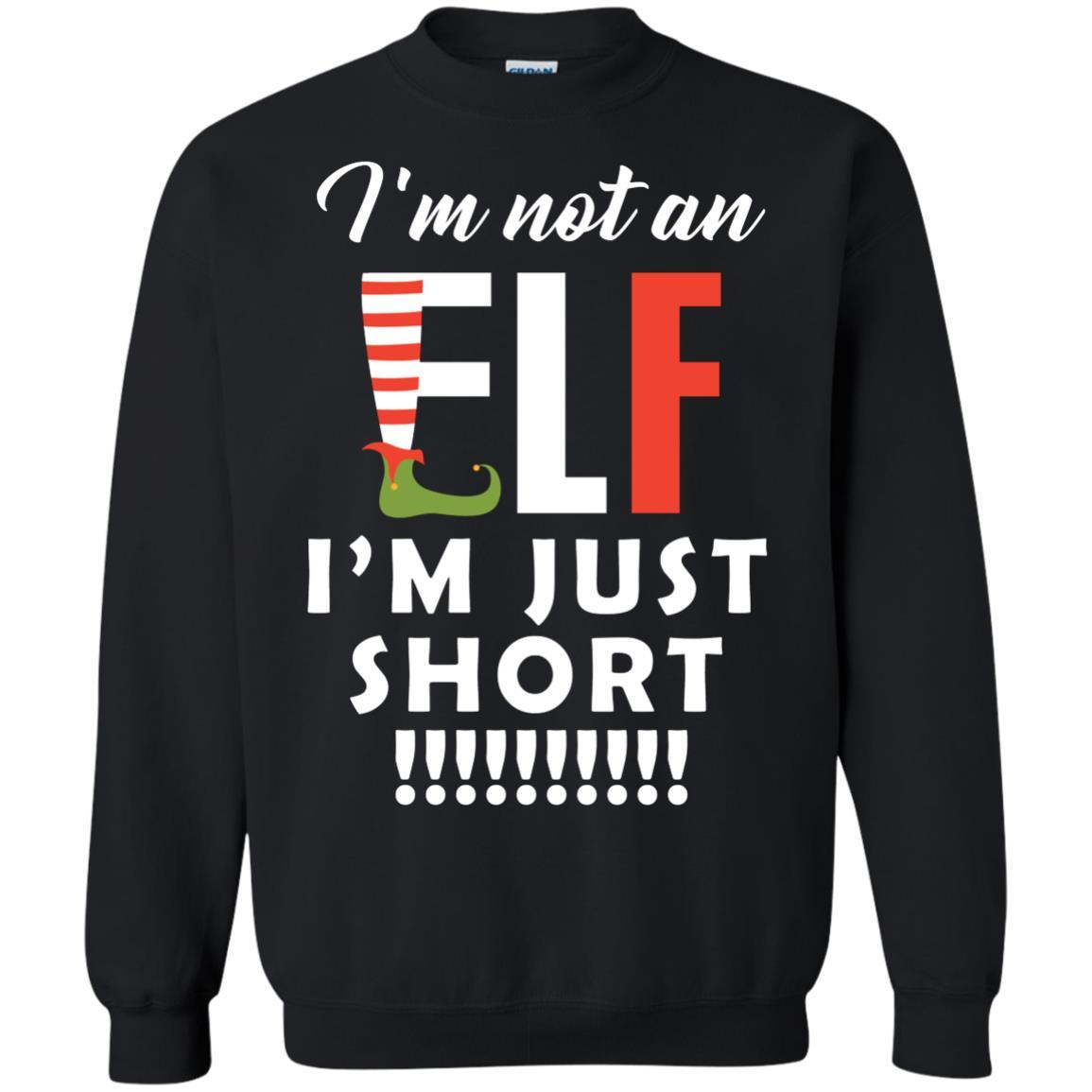 Christmas T-shirt I'm Not An Elf I'm Just Short Black