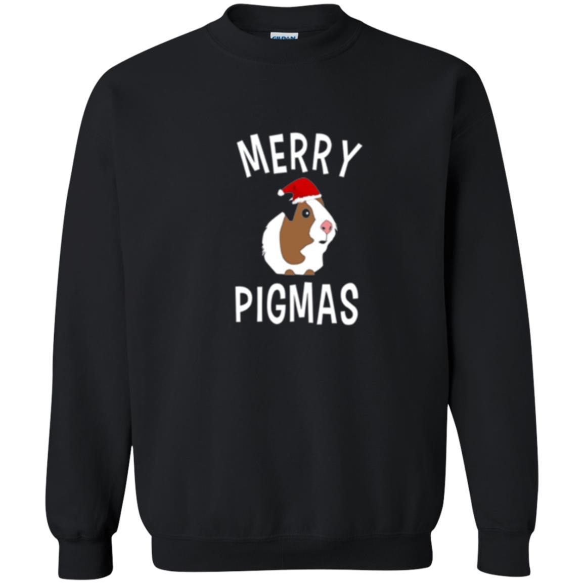 Guinea Pig Lover T-shirt Merry Christmas Pigmas Black