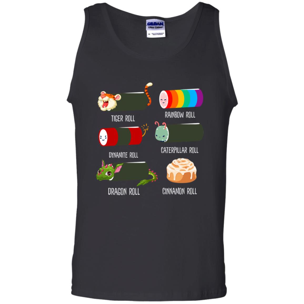 Tiger Roll Rainbow Roll Dynamite Roll Caterpillar Roll Dargon Roll Cinnamom Roll Shirt Black