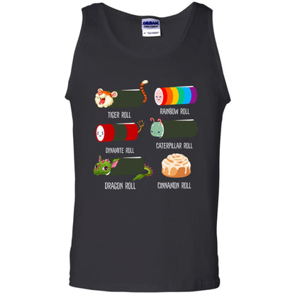 Tiger Roll Rainbow Roll Dynamite Roll Caterpillar Roll Dargon Roll Cinnamom Roll Shirt Black