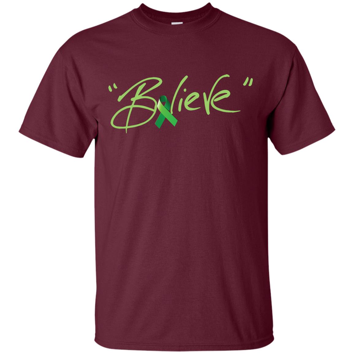 Kidney Cancer Awareness Shirt Kelly Green Ribbon Believe Maroon