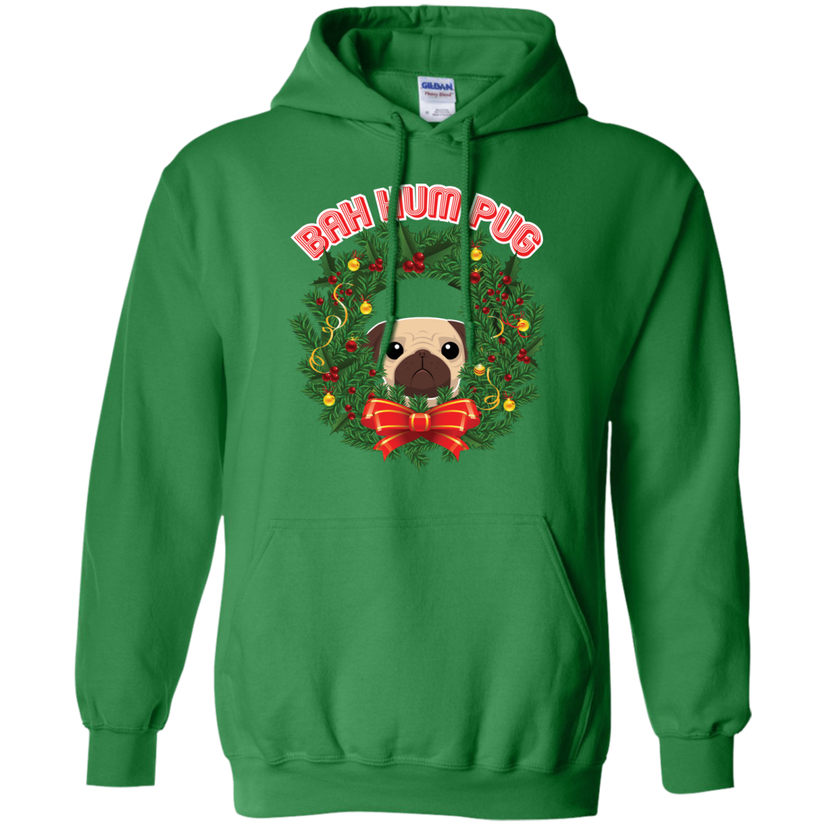 Christmas T-Shirt Bah Hum Pug Irish Green