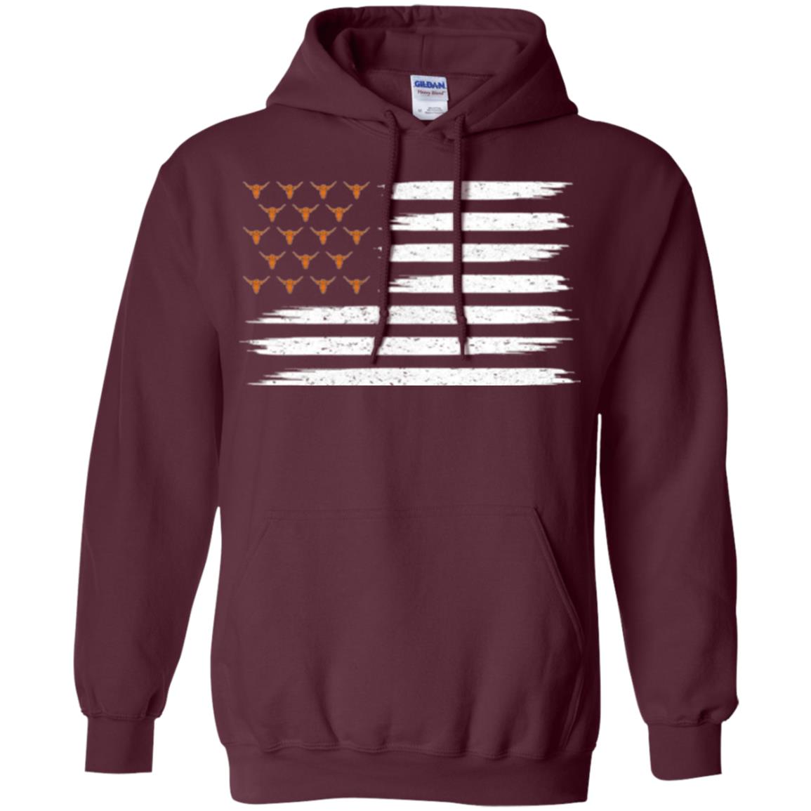 Vintage Texas United Longhorn Flag T-shirt Maroon