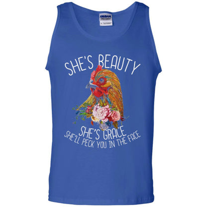 Chicken T-shirt She's Beauty She's Grace Royal