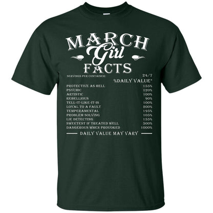 March Girl Facts Facts T-shirt Forest