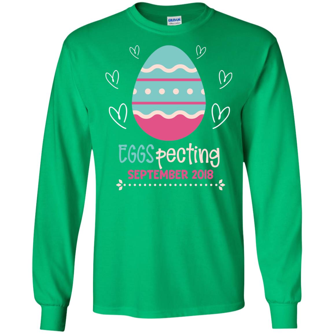 Easter Pregnancy Announcement Shirt Eggspecting September 2018 Irish Green