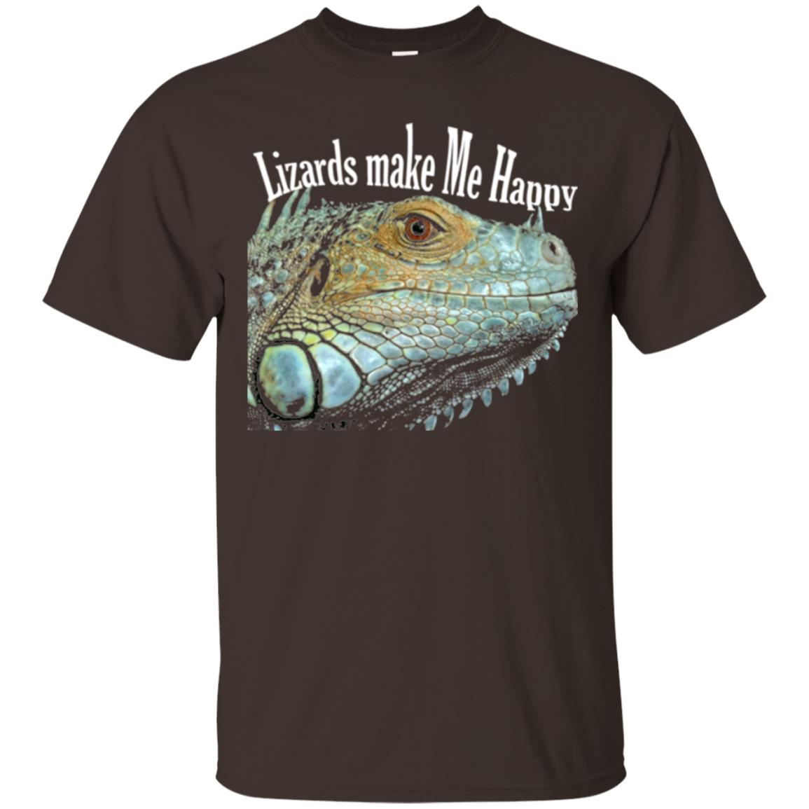 Reptiles Lovers T-shirt Lizards Make Me Happy Dark Chocolate