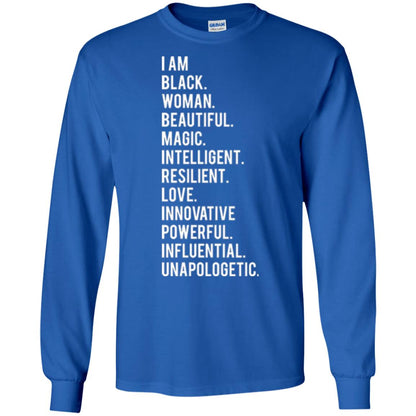 I Am Black Woman Black History Month 2018 T-shirt Royal