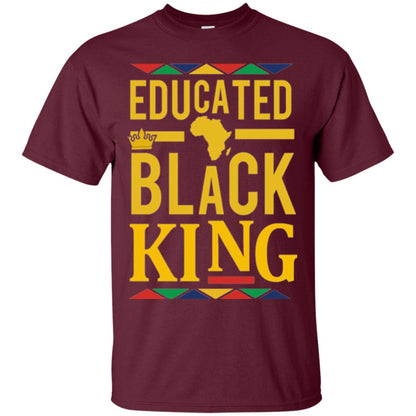 African Dna Pride T-shirt Dashiki Educated Black King Maroon