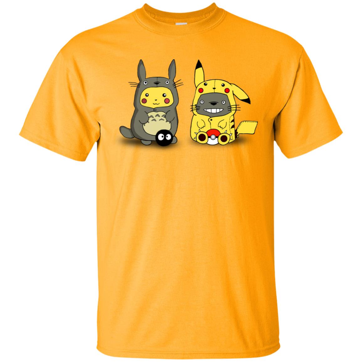 Pikachu Cosplay Totoro And Totoro Cosplay Pikachu T-shirt Gold